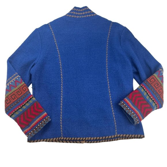 Coldwater Creek Aztec Wool Embroidered Jacket Ladies Size MED Long Sleeve - Picture 2 of 12